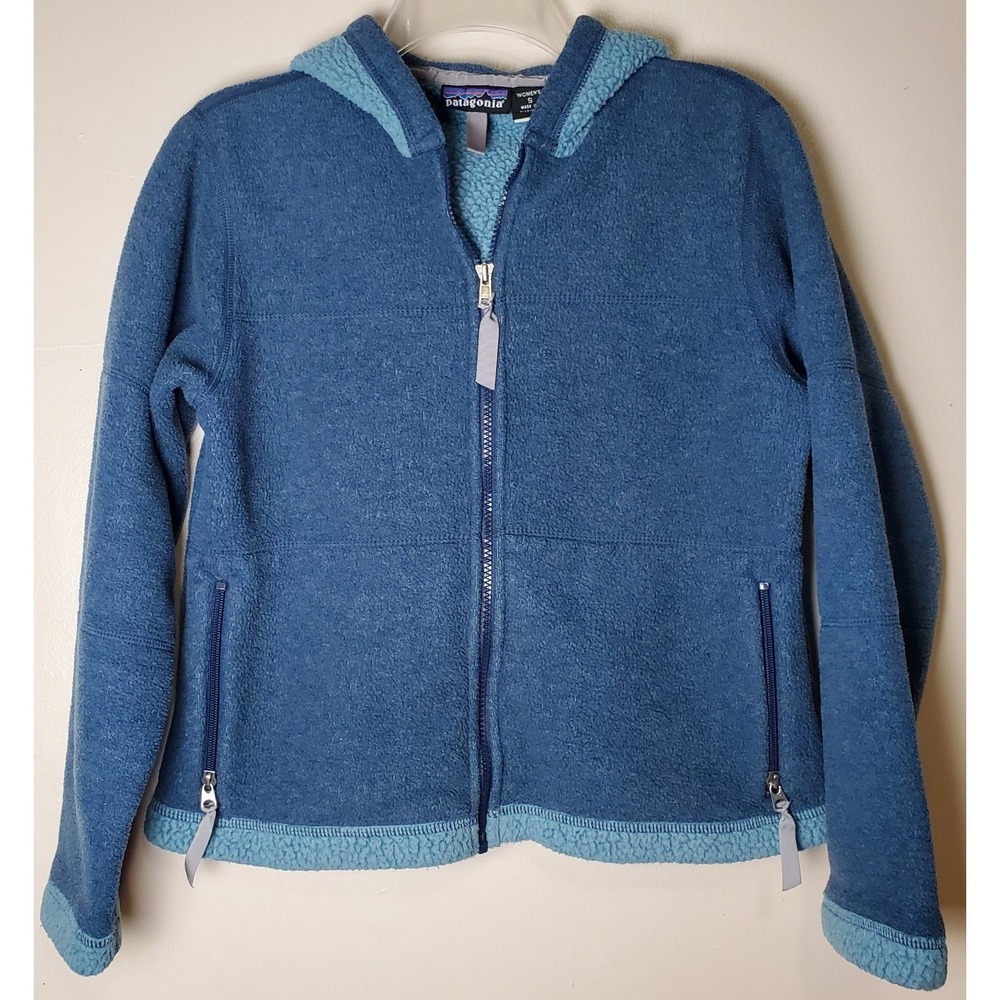 Vintage Patagonia Women's Synchilla Arctic Jacket Blue Full Zip Hooded Gorpcore